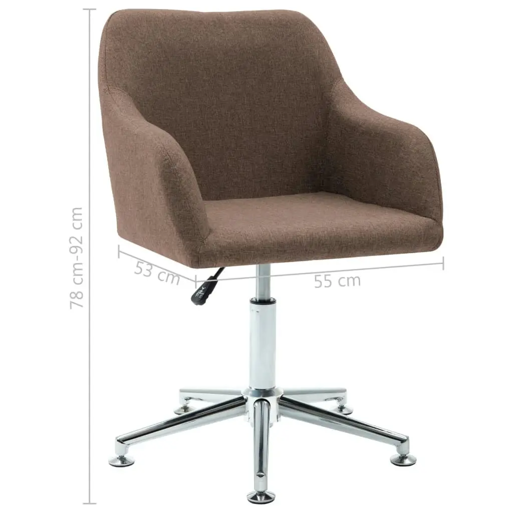 Swivel Dining Chair Brown Fabric 283472