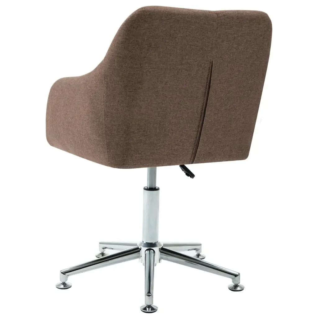 Swivel Dining Chair Brown Fabric 283472