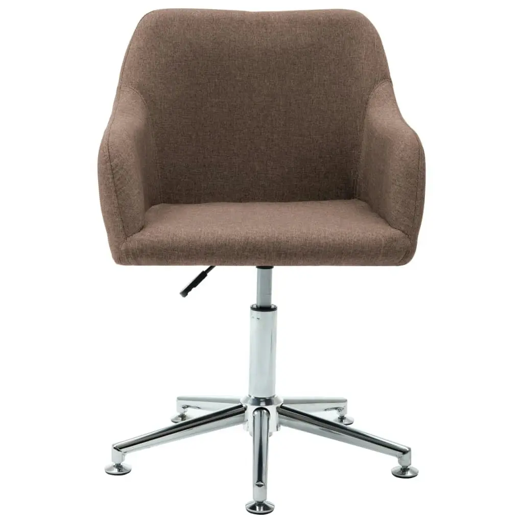 Swivel Dining Chair Brown Fabric 283472