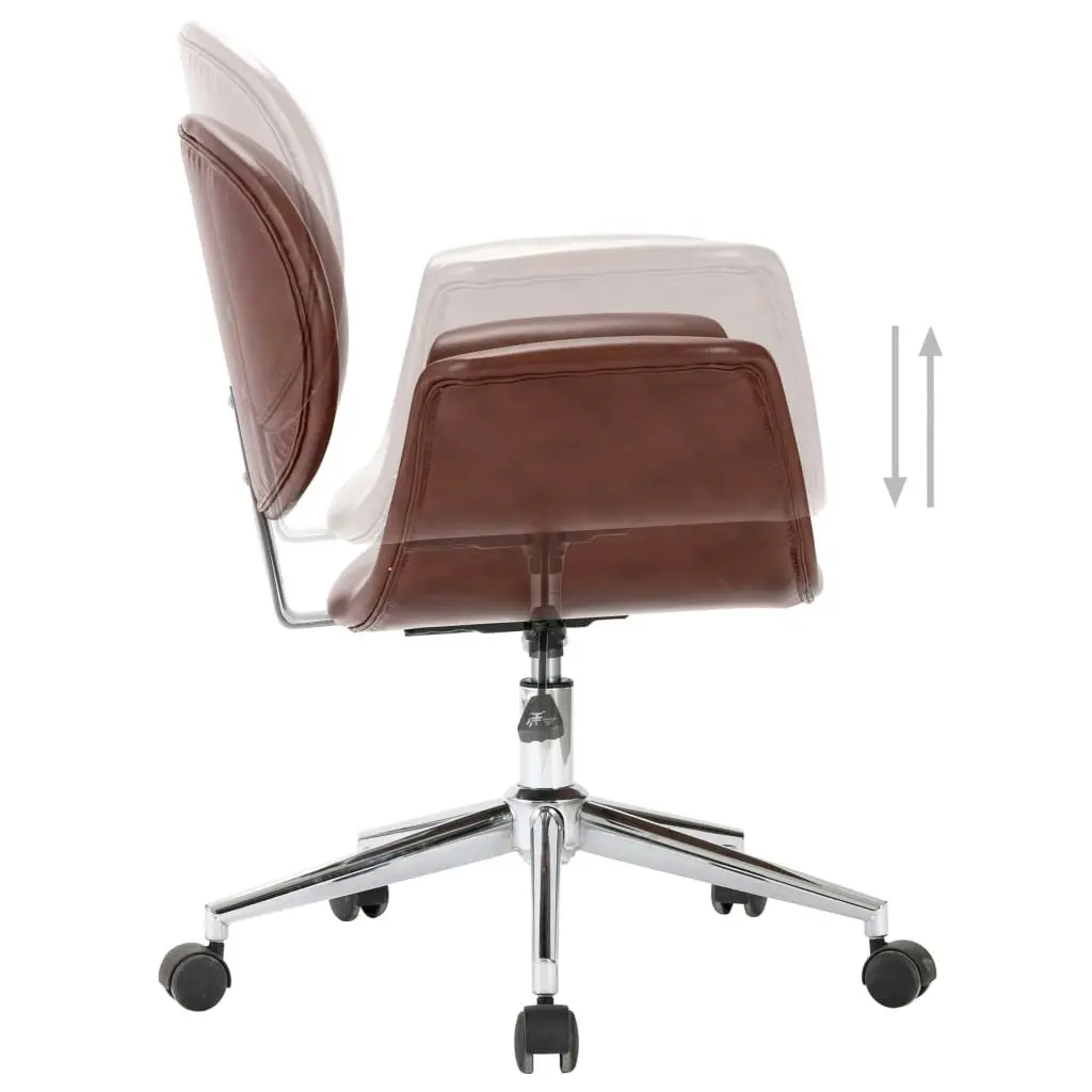 Swivel Dining Chair Brown Faux Leather 287393