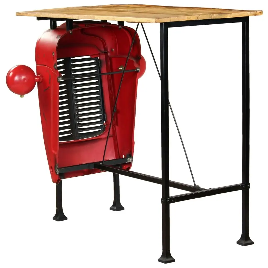 Tractor Bar Table Solid Mango Wood Red 60x120x107 cm 246236