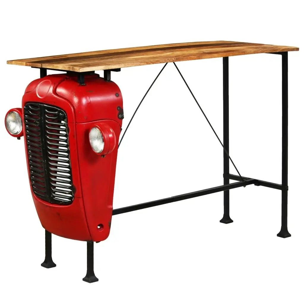 Tractor Bar Table Solid Mango Wood Red 60x150x107 cm 246237