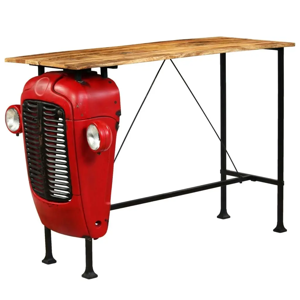 Tractor Bar Table Solid Mango Wood Red 60x150x107 cm 246237