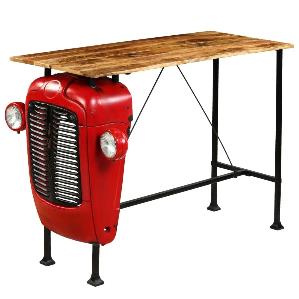 Tractor Bar Table Solid Mango Wood Red 60x150x107 cm 246237