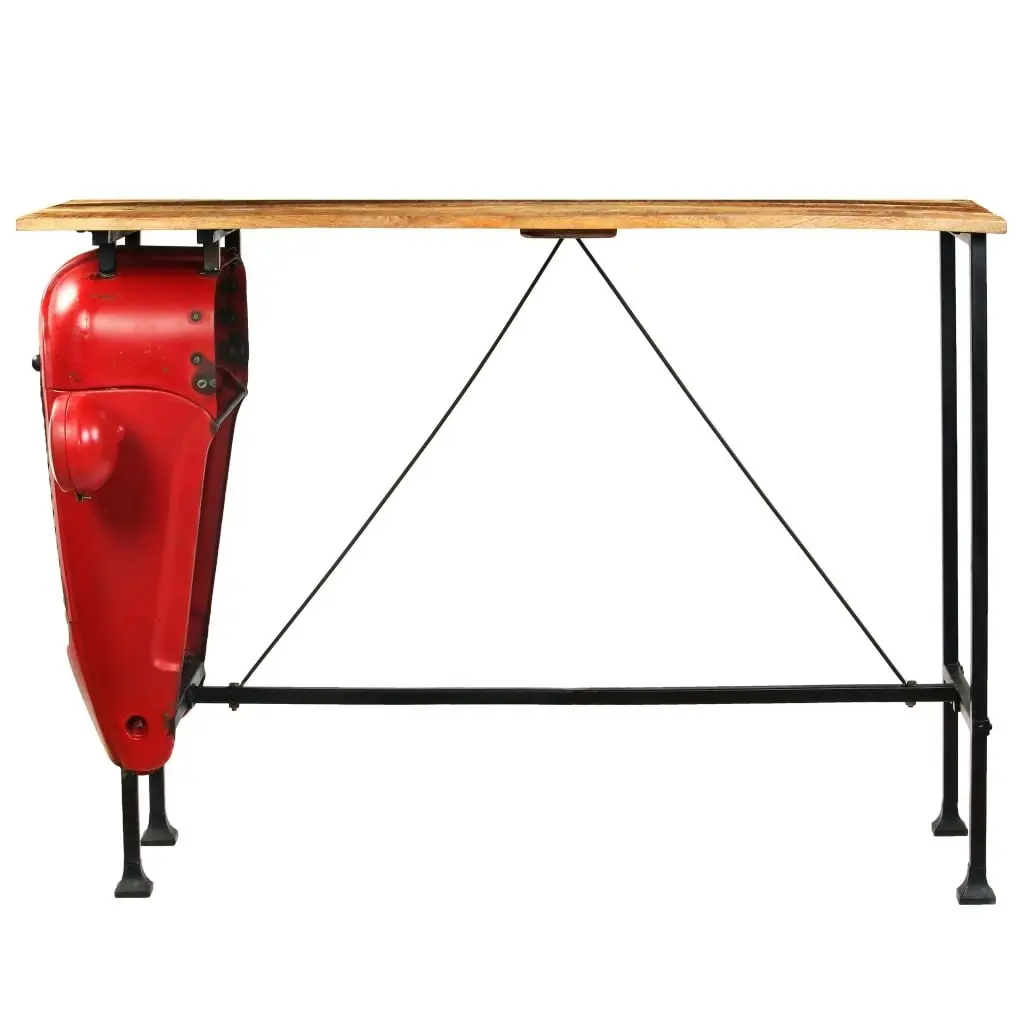 Tractor Bar Table Solid Mango Wood Red 60x150x107 cm 246237