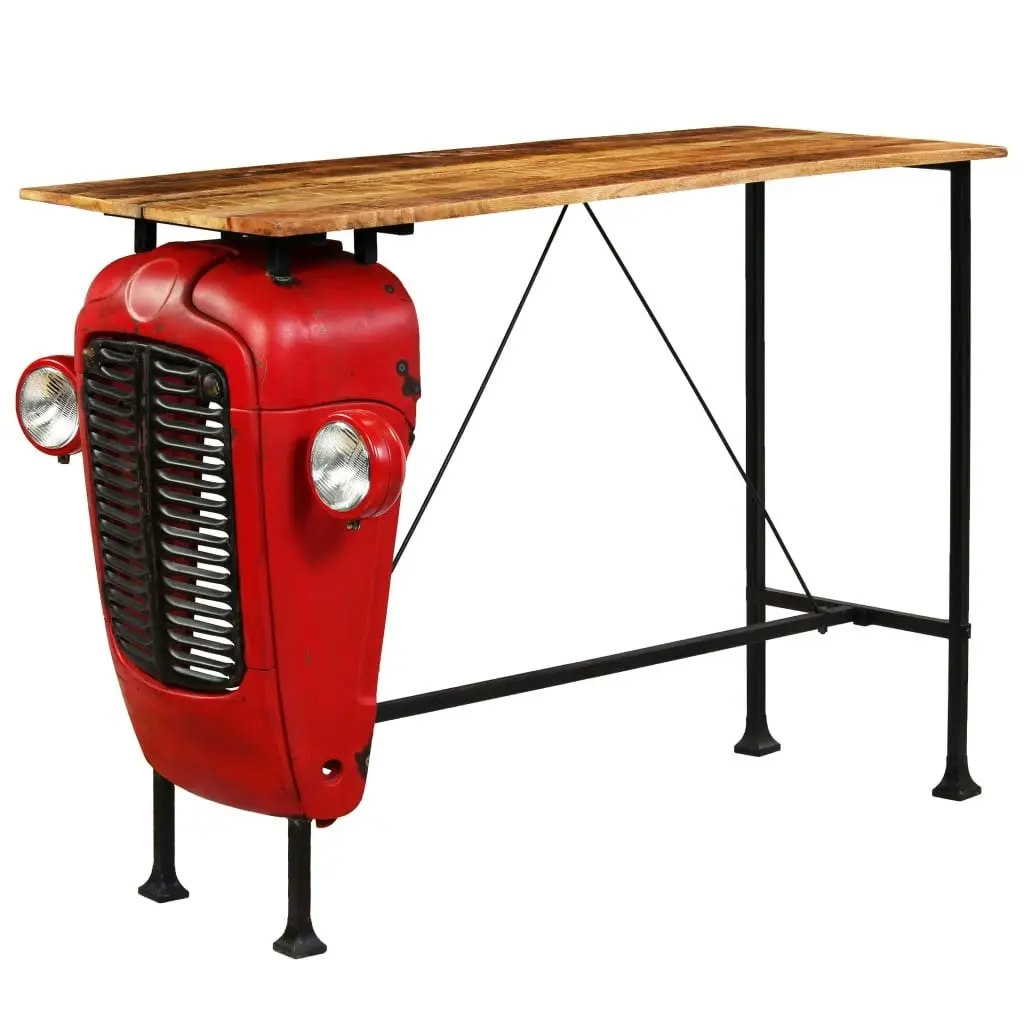 Tractor Bar Table Solid Mango Wood Red 60x150x107 cm 246237