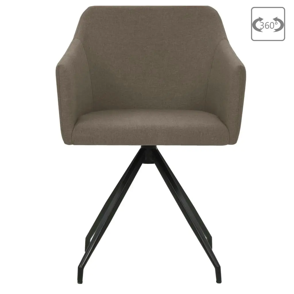 Swivel Dining Chairs 2 pcs Taupe Fabric 323081