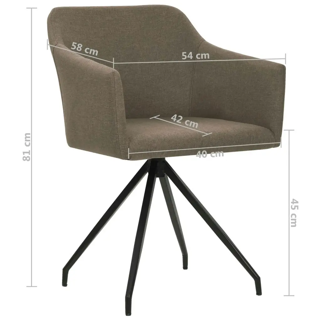 Swivel Dining Chairs 2 pcs Taupe Fabric 323081