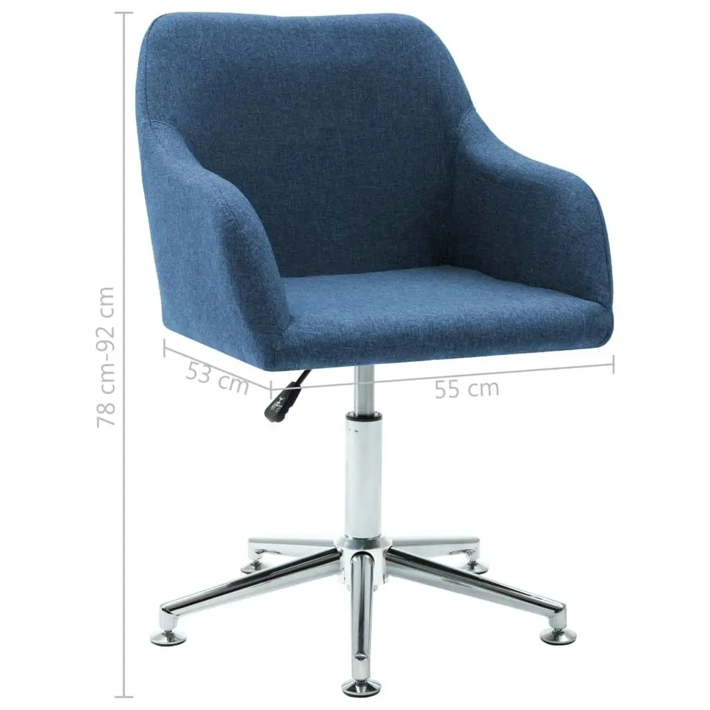 Swivel Dining Chair Blue Fabric 283473