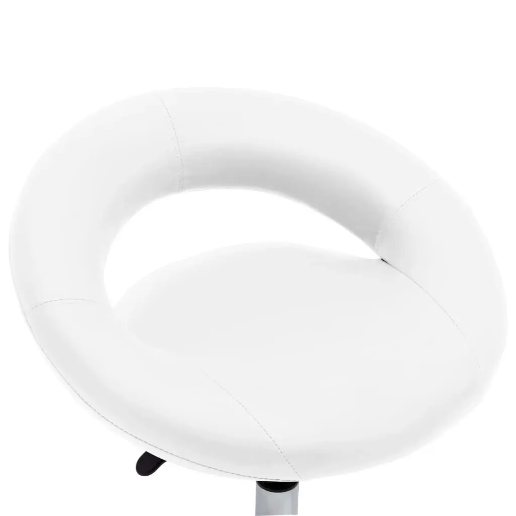 Swivel Dining Chair White Faux Leather 3085829