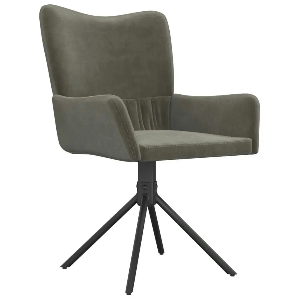 Swivel Dining Chairs 2 pcs Dark Grey Velvet 344810