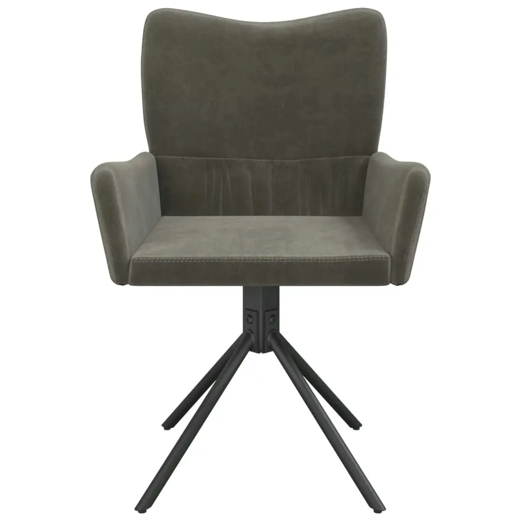 Swivel Dining Chairs 2 pcs Dark Grey Velvet 344810