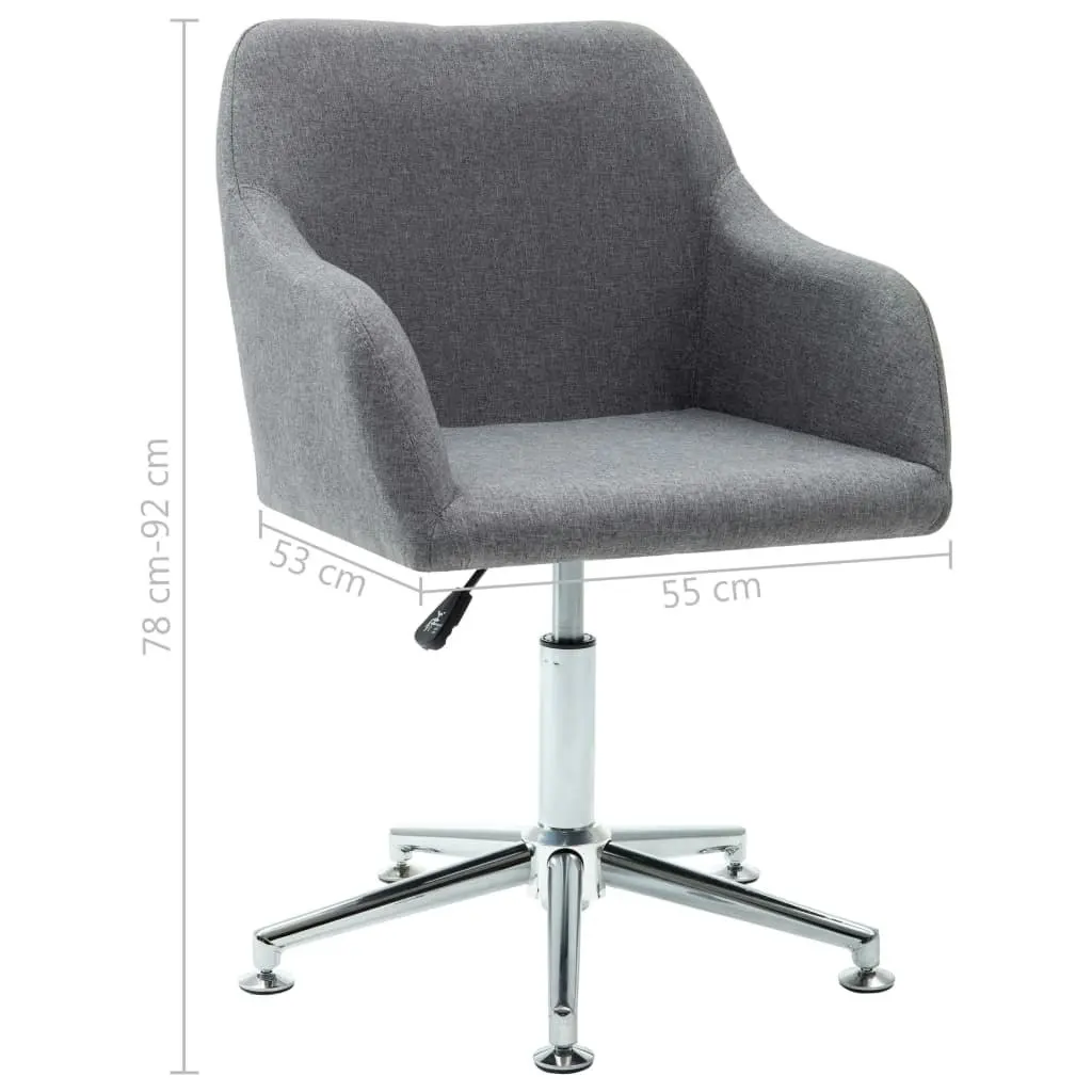 Swivel Dining Chair Light Grey Fabric 283469