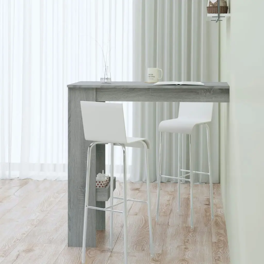 Wall Bar Table Grey Sonoma 102x45x103.5 cm Engineered Wood 817223