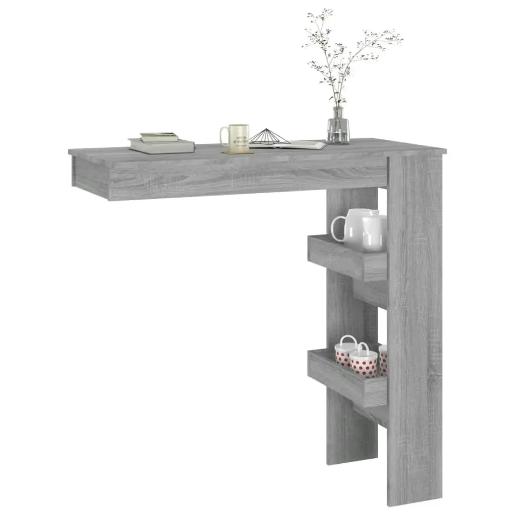 Wall Bar Table Grey Sonoma 102x45x103.5 cm Engineered Wood 817223