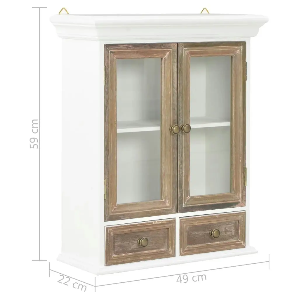 Wall Cabinet White 49x22x59 cm Engineered Wood 280073