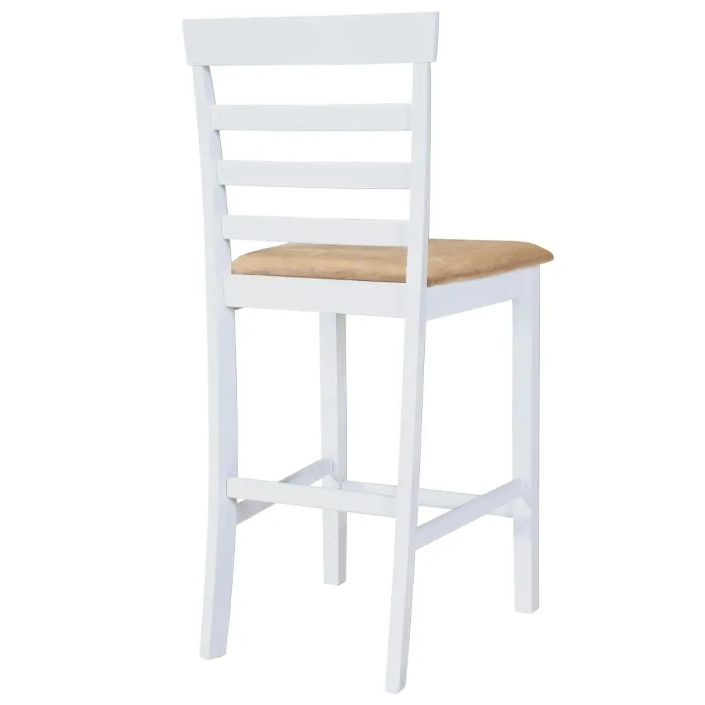 White Wooden Bar Table and 4 Bar Chairs Set 271832