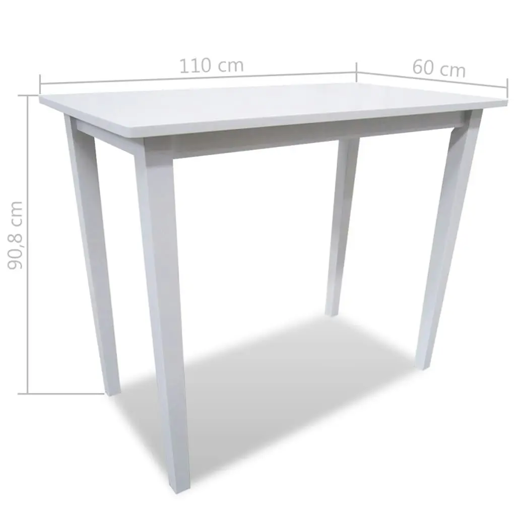 White Wooden Bar Table and 4 Bar Chairs Set 271832