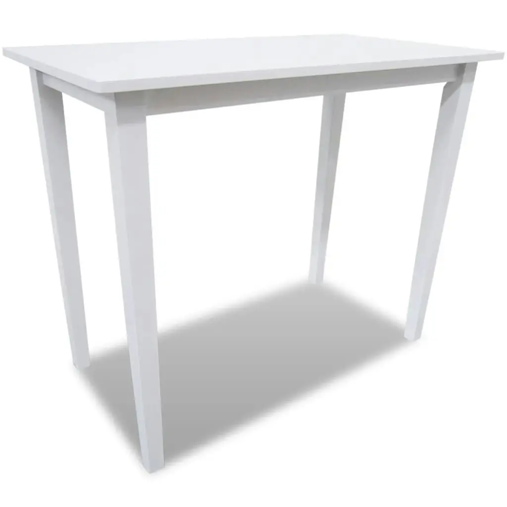 White Wooden Bar Table and 4 Bar Chairs Set 271832