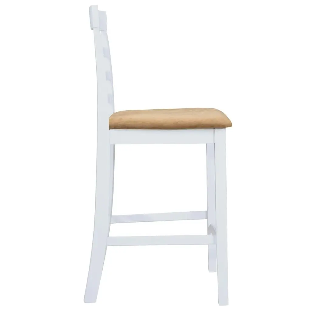 White Wooden Bar Table and 4 Bar Chairs Set 271832