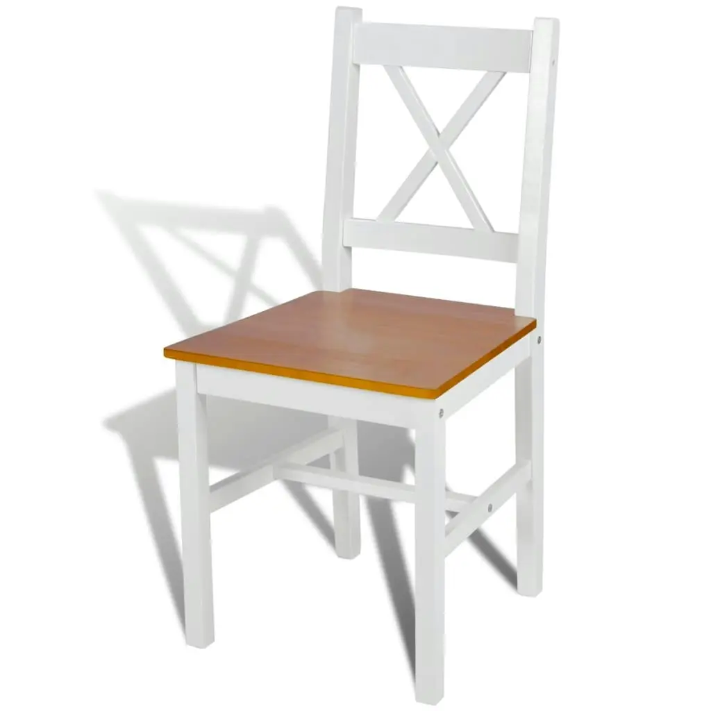 Dining Chairs 4 pcs White Pinewood 241513