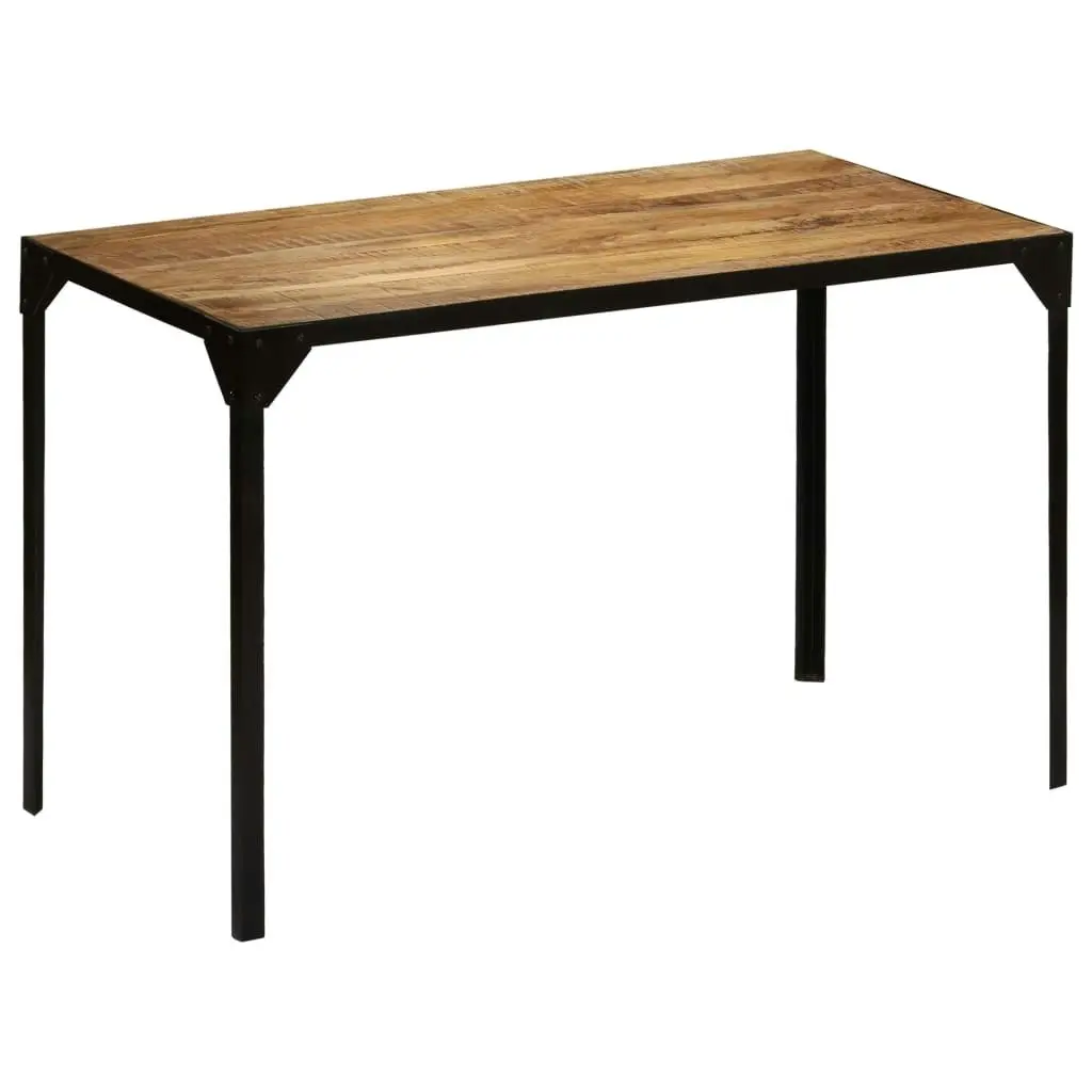 Dining Table Solid Rough Mange Wood and Steel 120 cm 246630