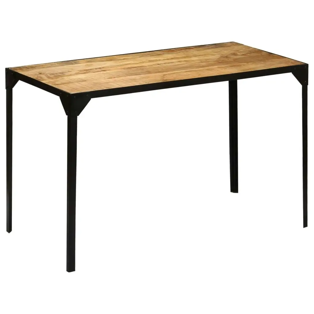 Dining Table Solid Rough Mange Wood and Steel 120 cm 246630