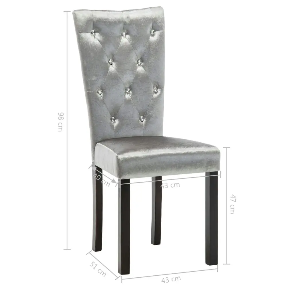 Dining Chairs 2 pcs Silver Velvet 246488