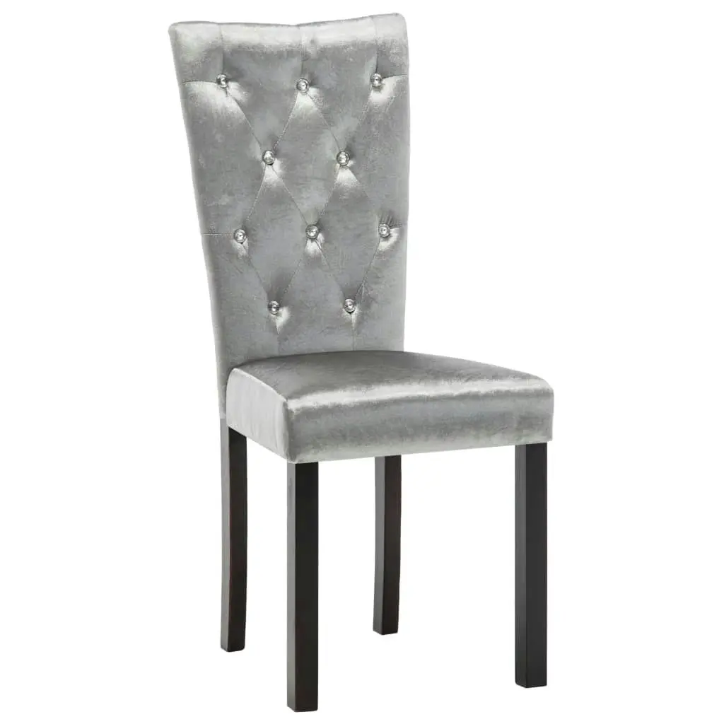 Dining Chairs 2 pcs Silver Velvet 246488