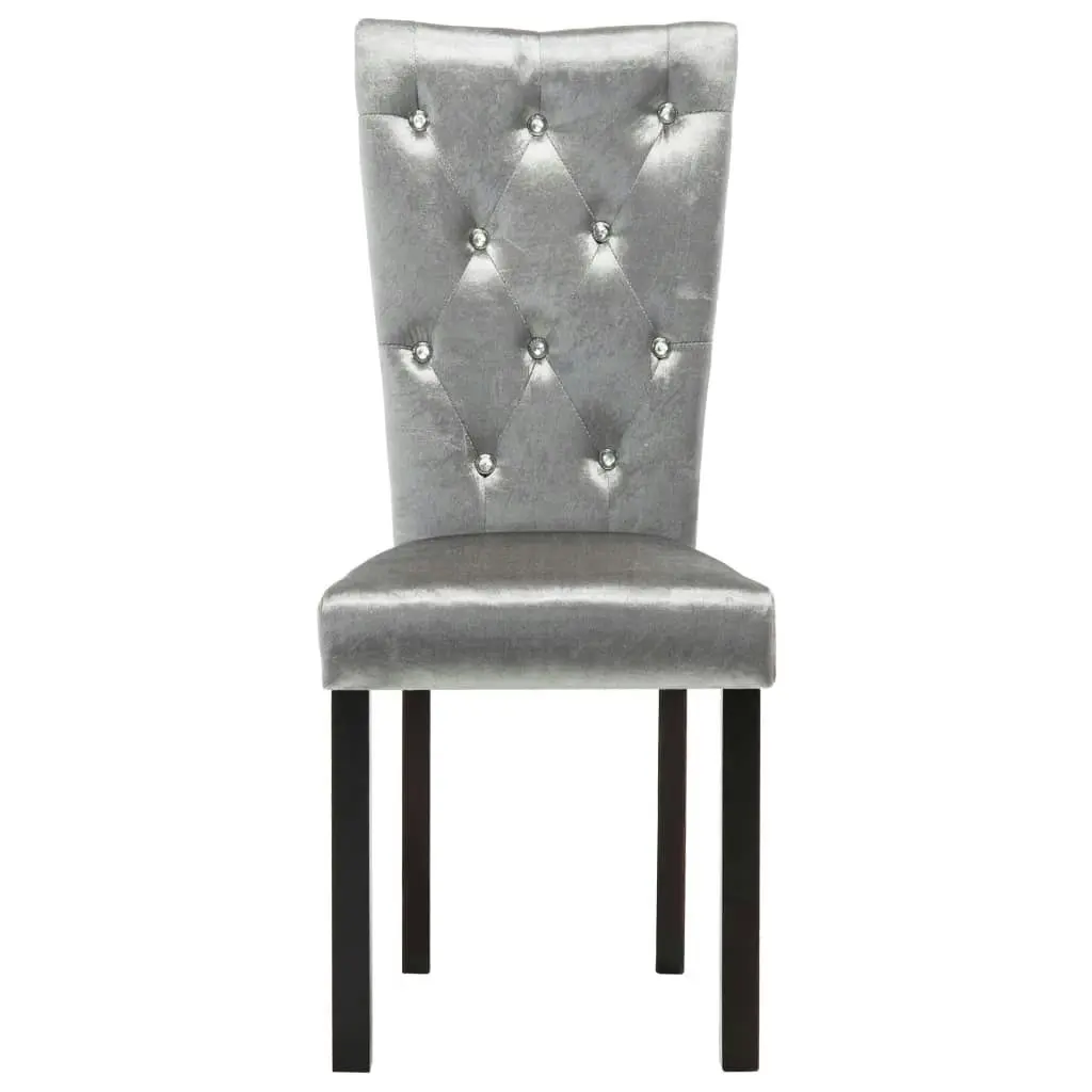 Dining Chairs 2 pcs Silver Velvet 246488