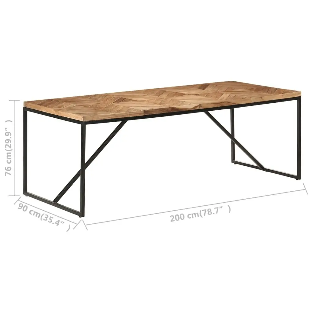 Dining Table 200x90x76 cm Solid Acacia and Mango Wood 323554