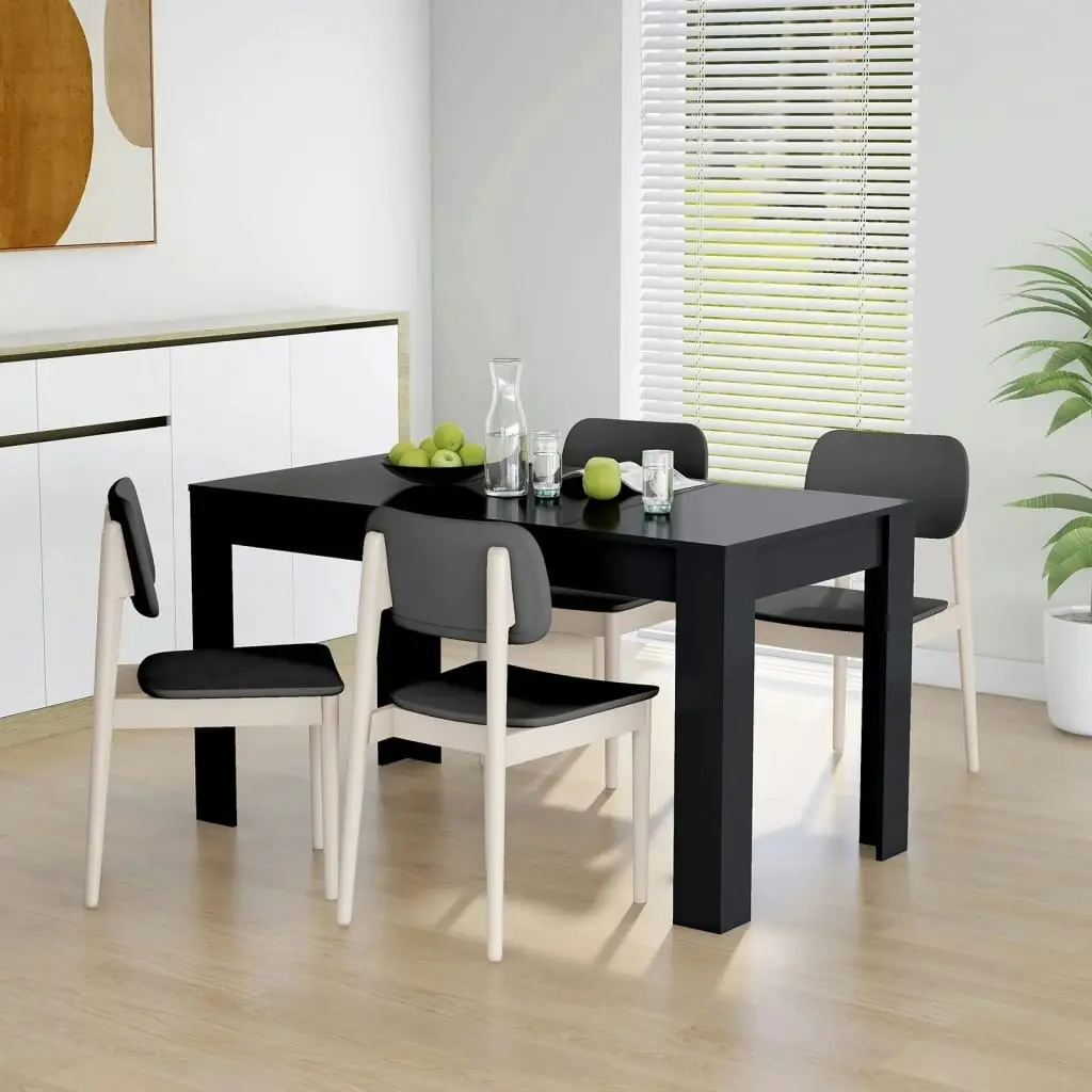 Dining Table Black 140x74.5x76 cm Engineered Wood 804203