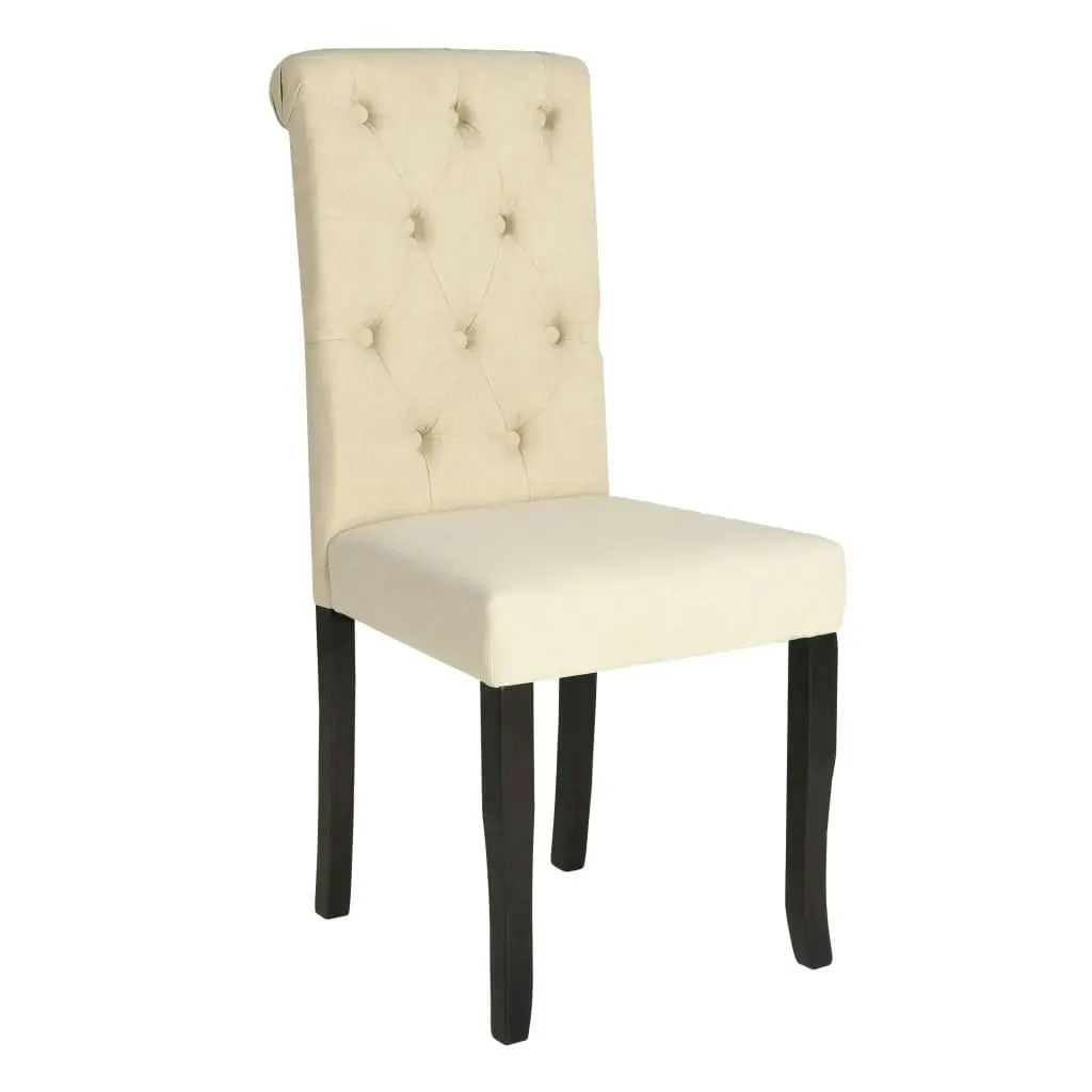 Dining Chairs 4 pcs Cream Fabric 245517