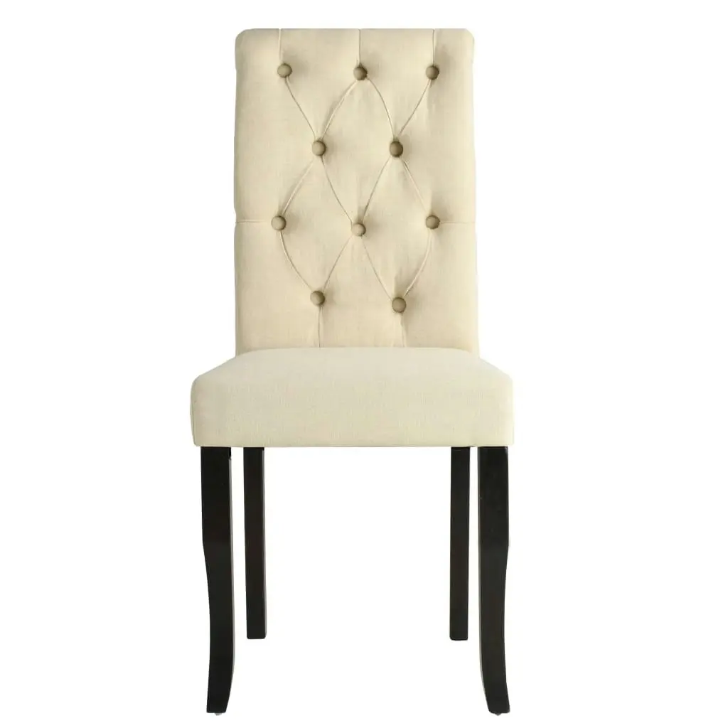 Dining Chairs 4 pcs Cream Fabric 245517