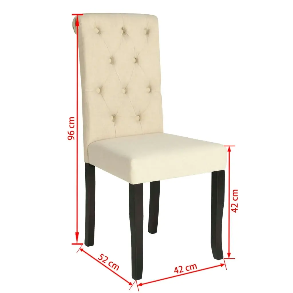 Dining Chairs 4 pcs Cream Fabric 245517