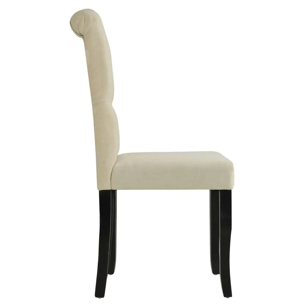 Dining Chairs 4 pcs Cream Fabric 245517