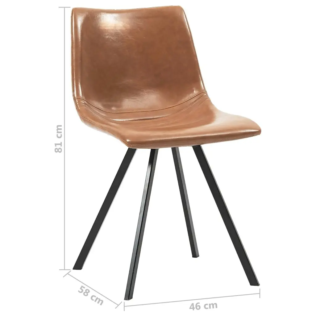 Dining Chairs 4 pcs Cognac Faux Leather 281486