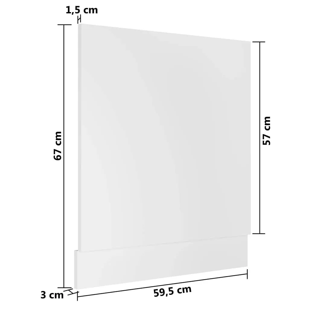 Dishwasher Panel White 59.5x3x67 cm Engineered Wood 802562