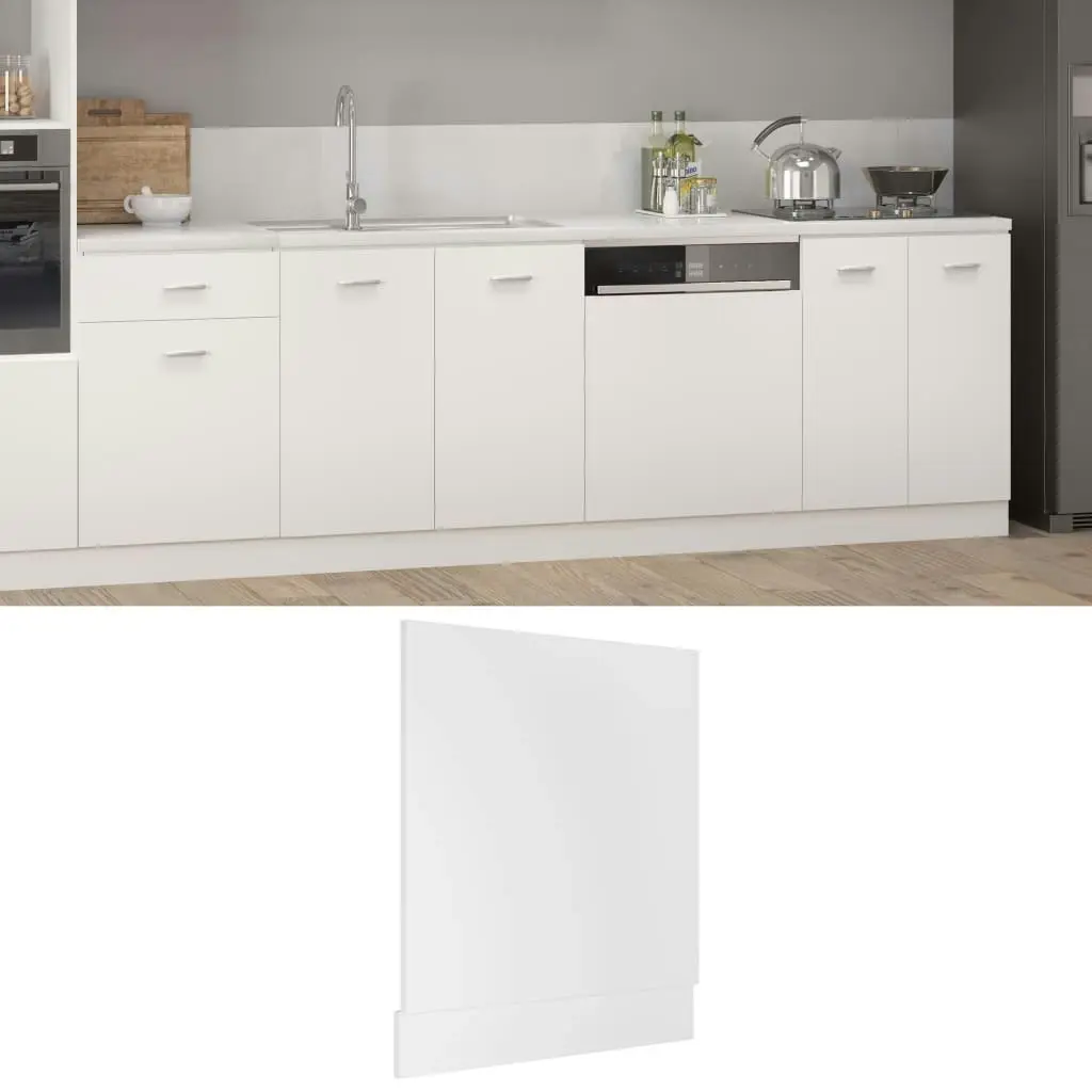 Dishwasher Panel White 59.5x3x67 cm Engineered Wood 802562