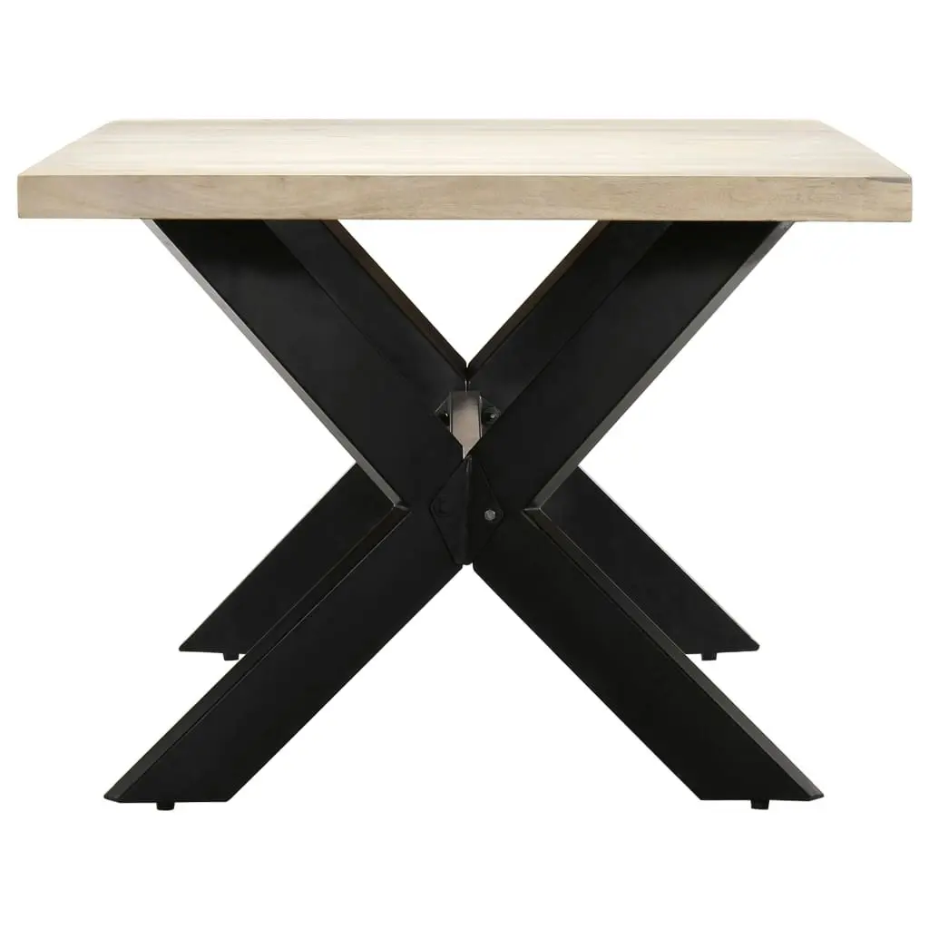 Dining Table White 200x100x75 cm Solid Mango Wood 247428