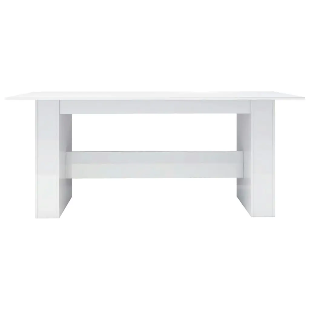 Dining Table High Gloss White 180x90x76 cm Engineered Wood 800474