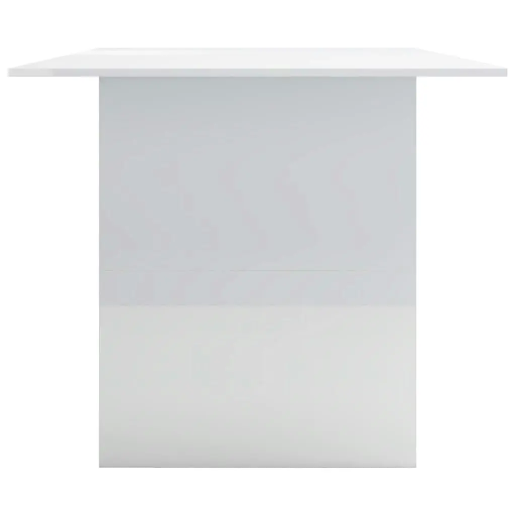 Dining Table High Gloss White 180x90x76 cm Engineered Wood 800474