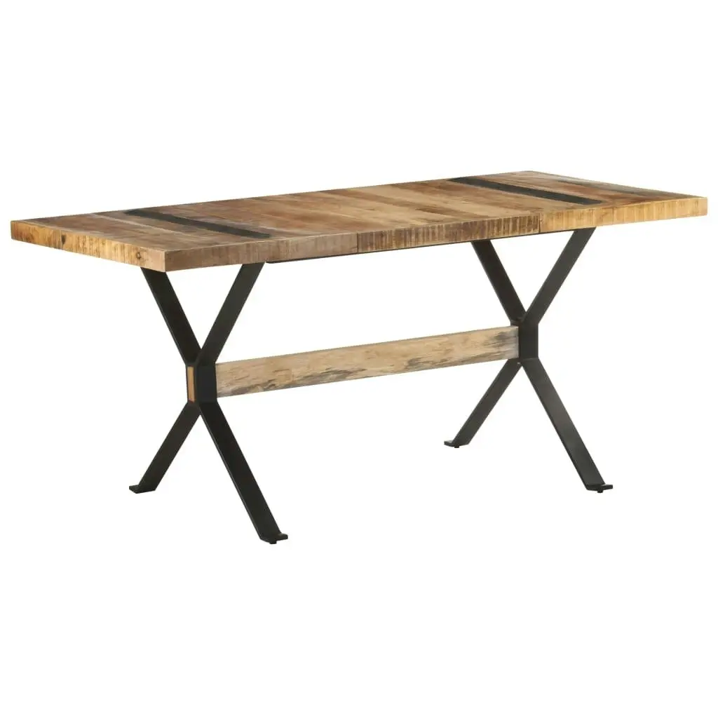 Dining Table 160x80x76 cm Rough Mango Wood 321608