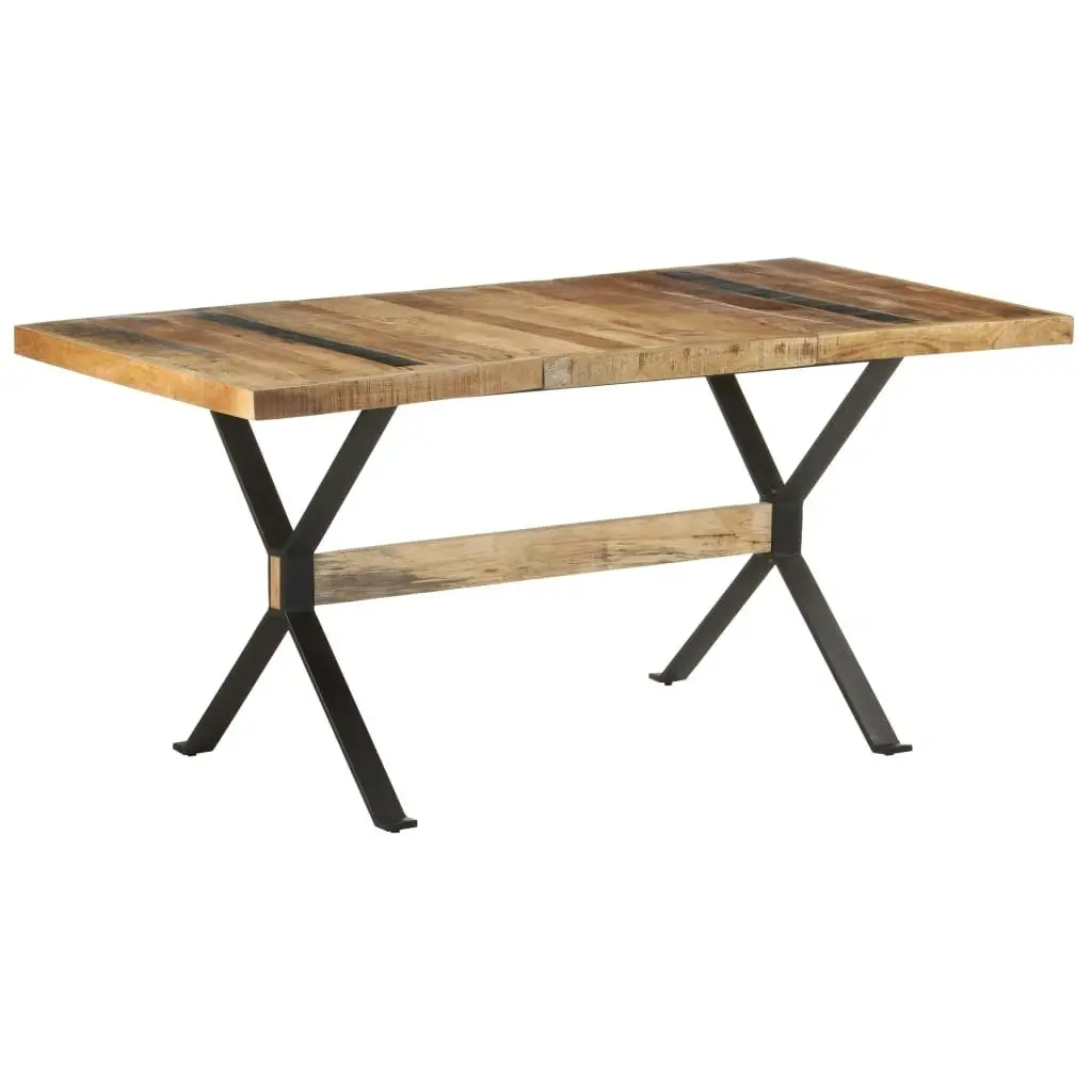 Dining Table 160x80x76 cm Rough Mango Wood 321608