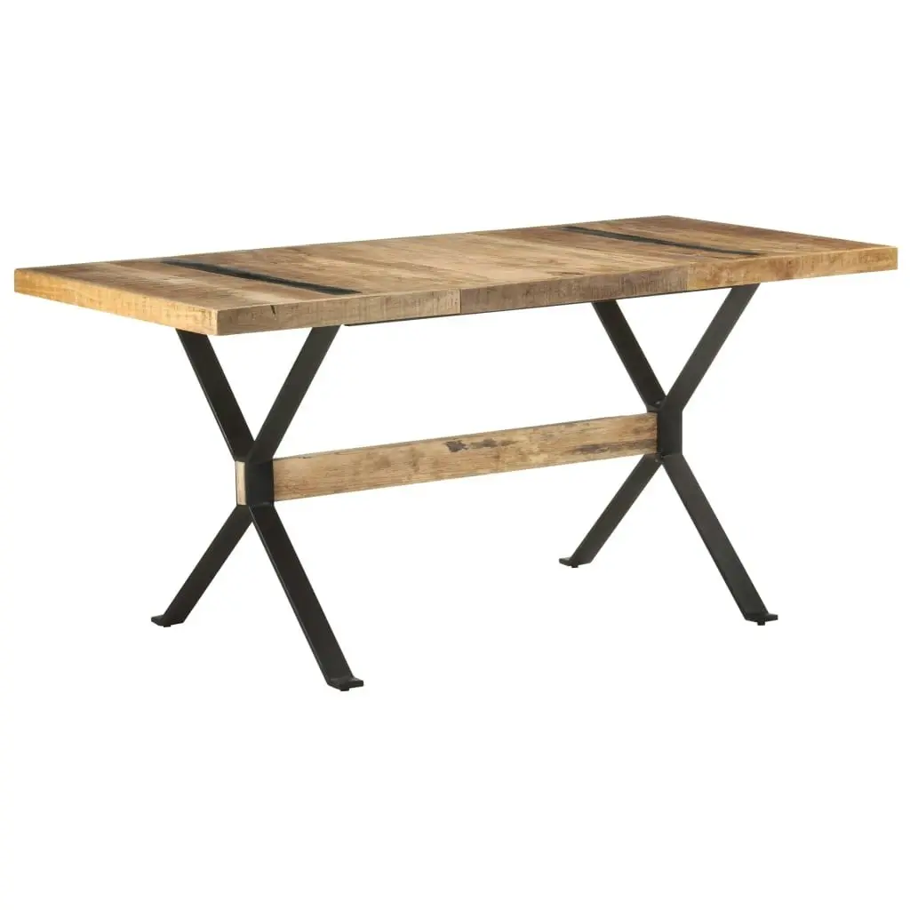 Dining Table 160x80x76 cm Rough Mango Wood 321608