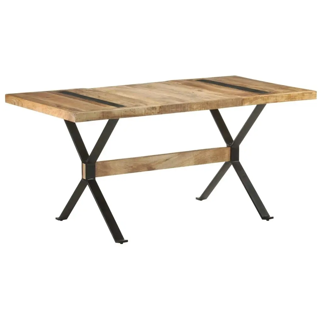 Dining Table 160x80x76 cm Rough Mango Wood 321608