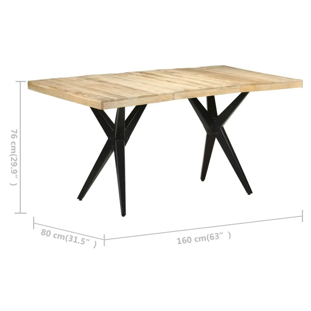 Dining Table 160x80x76 cm Rough Mango Wood 323566