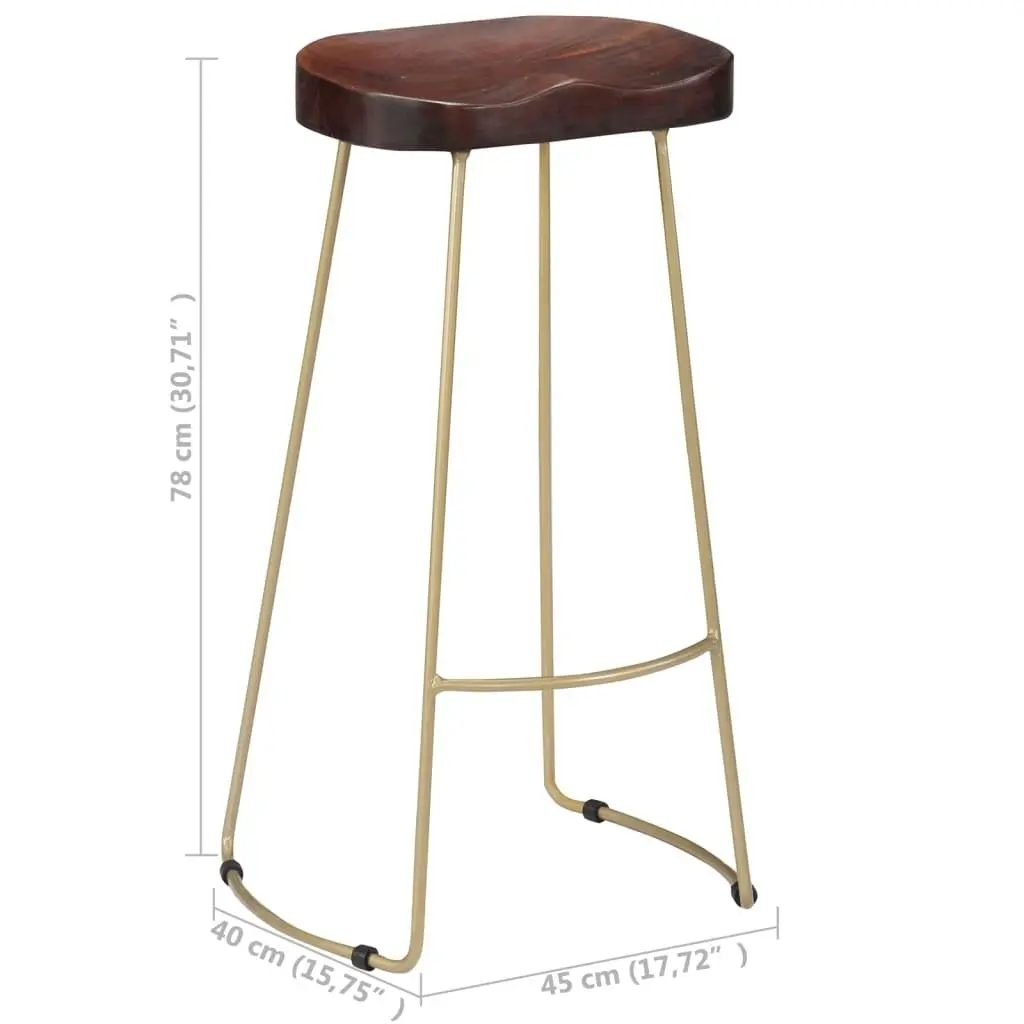 Gavin Bar Stools 2 pcs Solid Mango Wood 247835