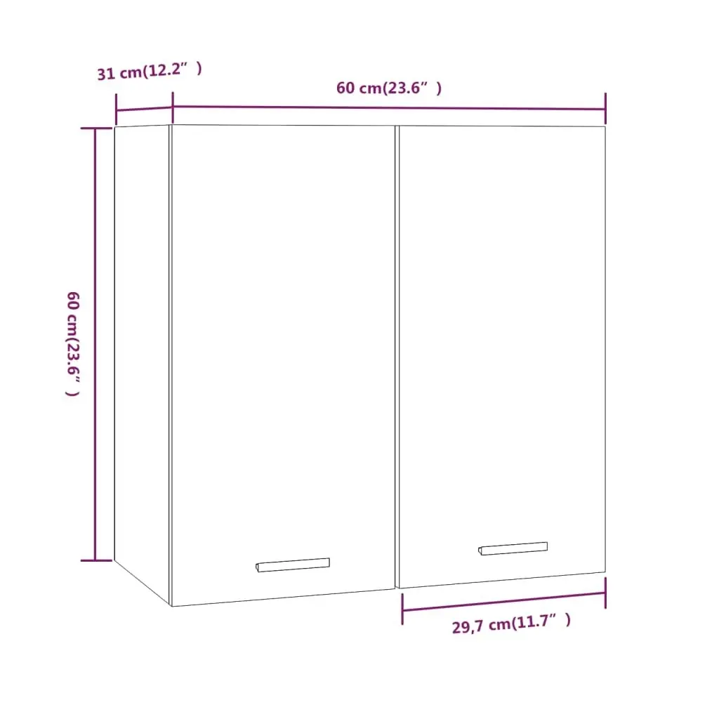 Hanging Cabinet Grey Sonoma 60x31x60 cm Engineered Wood 815112