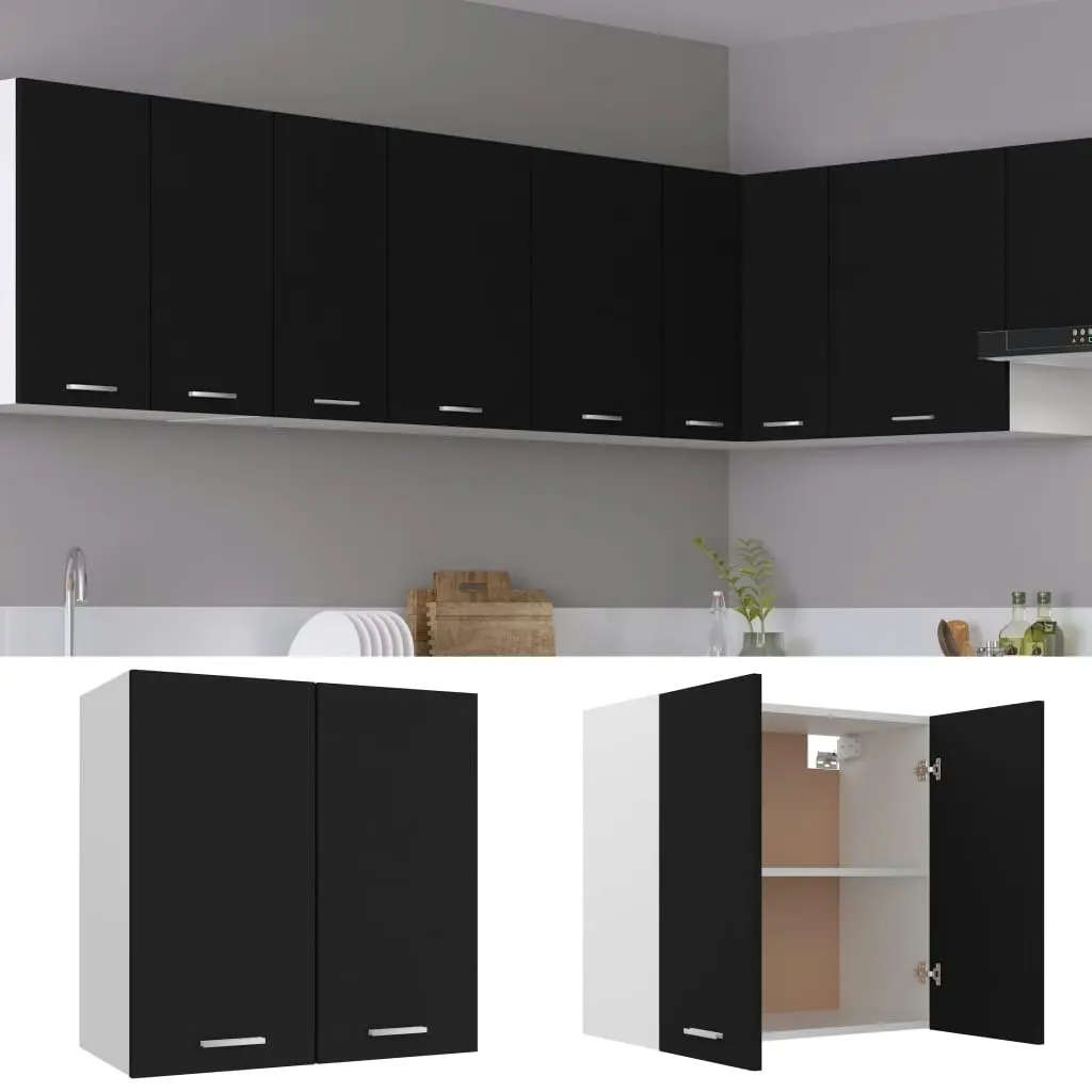 Hanging Cabinet Black 60x31x60 cm Engineered Wood 801269